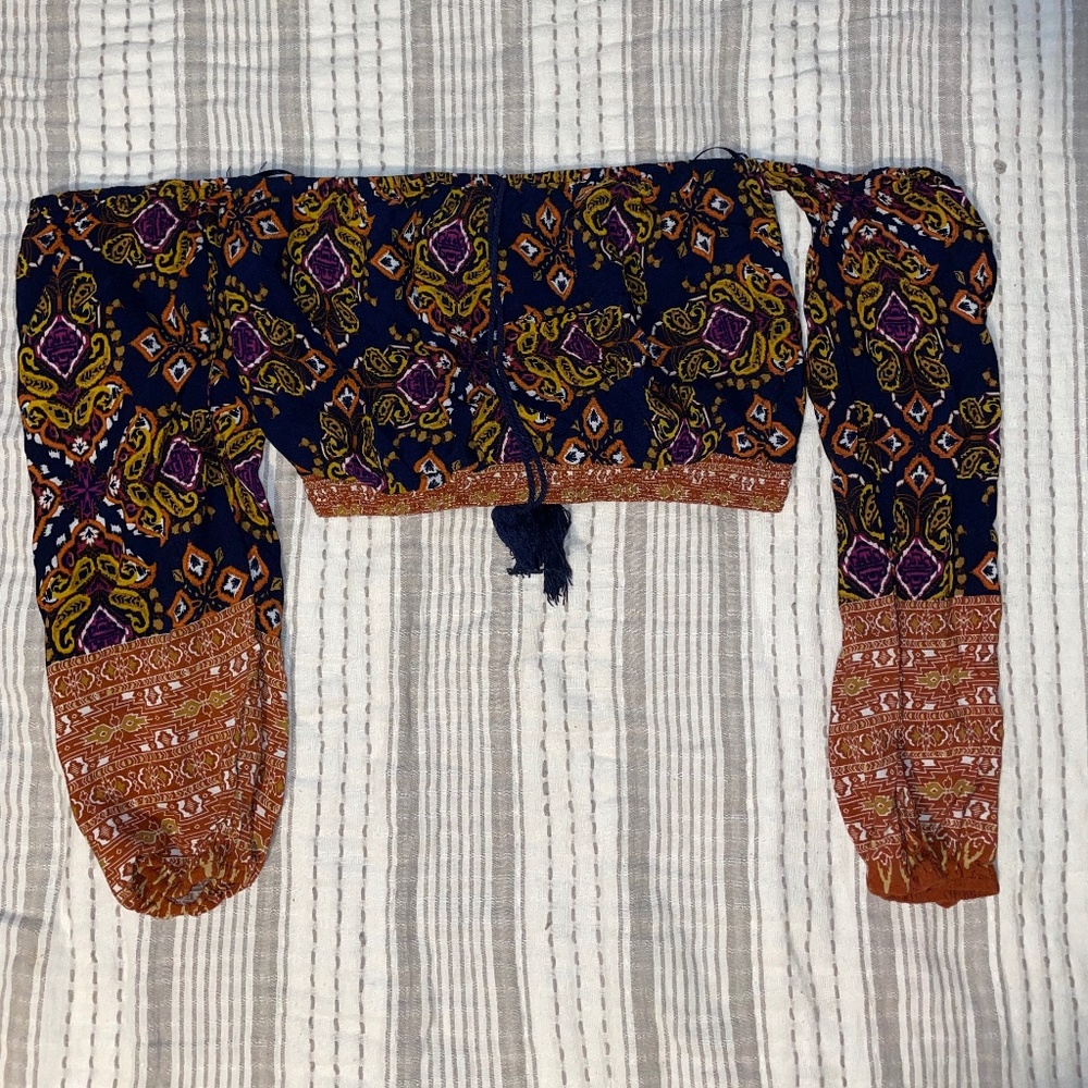 Off the Shoulder Bohemian Crop
